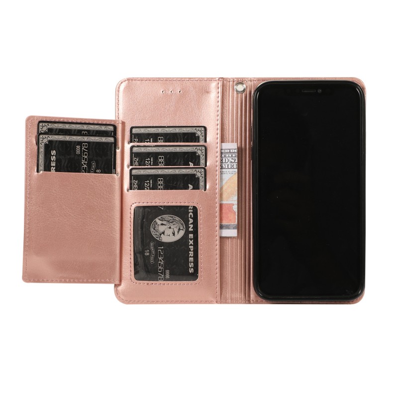 iPhone Small Cowhide Texture Zipper Phone Protective Leather Case